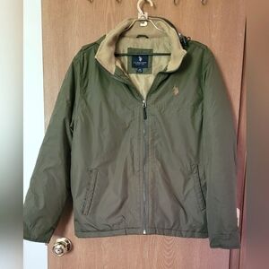 U.S. Polo Assn. Men's Piped Hooded Jacket with Fleece Lining Medium